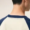 White and Blue Cotton Ami De Coeur Knitted Patch T-Shirt White and Blue Cotton Ami De Coeur Knitted Patch T-Shirt