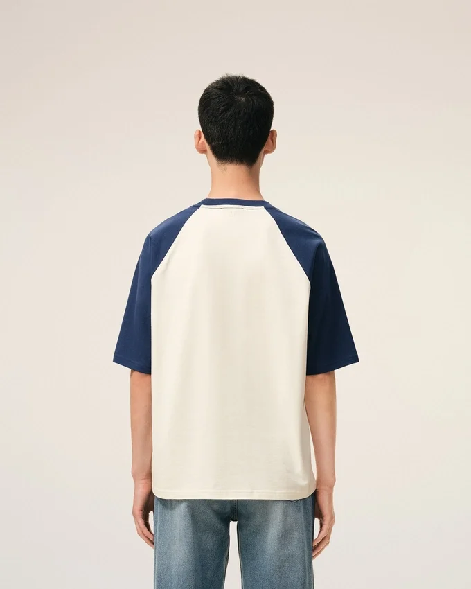 White and Blue Cotton Ami De Coeur Knitted Patch T-Shirt White and Blue Cotton Ami De Coeur Knitted Patch T-Shirt