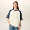 White and Blue Cotton Ami De Coeur Knitted Patch T-Shirt White and Blue Cotton Ami De Coeur Knitted Patch T-Shirt