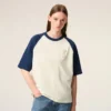 White and Blue Cotton Ami De Coeur Knitted Patch T-Shirt White and Blue Cotton Ami De Coeur Knitted Patch T-Shirt