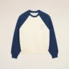 White and Blue Cotton Knitted Ami De Coeur Sweatshirt