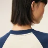White and Blue Cotton Knitted Ami De Coeur Sweatshirt
