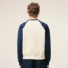 White and Blue Cotton Knitted Ami De Coeur Sweatshirt