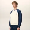 White and Blue Cotton Knitted Ami De Coeur Sweatshirt