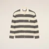 White and Brown Cotton Ami De Coeur Cardigan