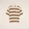 White and Brown Cotton Ami De Coeur Polo White and Brown Cotton Ami De Coeur Polo