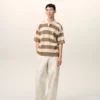 White and Brown Cotton Ami De Coeur Polo White and Brown Cotton Ami De Coeur Polo