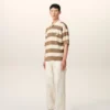 White and Brown Cotton Ami De Coeur Polo White and Brown Cotton Ami De Coeur Polo
