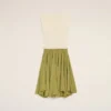 White and Green Bicolor New Wool Midi Dress White and Green Bicolor New Wool Midi Dress