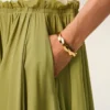White and Green Bicolor New Wool Midi Dress White and Green Bicolor New Wool Midi Dress