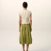 White and Green Bicolor New Wool Midi Dress White and Green Bicolor New Wool Midi Dress
