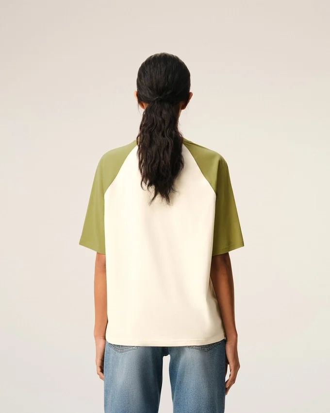 White and Green Cotton Ami De Coeur Knitted Patch T-Shirt White and Green Cotton Ami De Coeur Knitted Patch T-Shirt