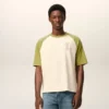 White and Green Cotton Ami De Coeur Knitted Patch T-Shirt White and Green Cotton Ami De Coeur Knitted Patch T-Shirt