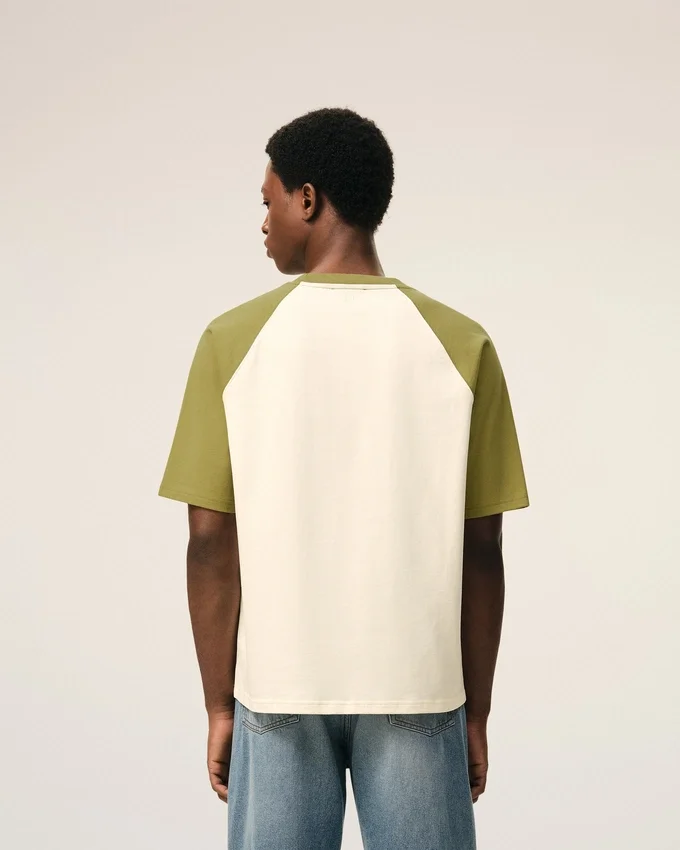 White and Green Cotton Ami De Coeur Knitted Patch T-Shirt White and Green Cotton Ami De Coeur Knitted Patch T-Shirt