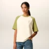 White and Green Cotton Ami De Coeur Knitted Patch T-Shirt White and Green Cotton Ami De Coeur Knitted Patch T-Shirt