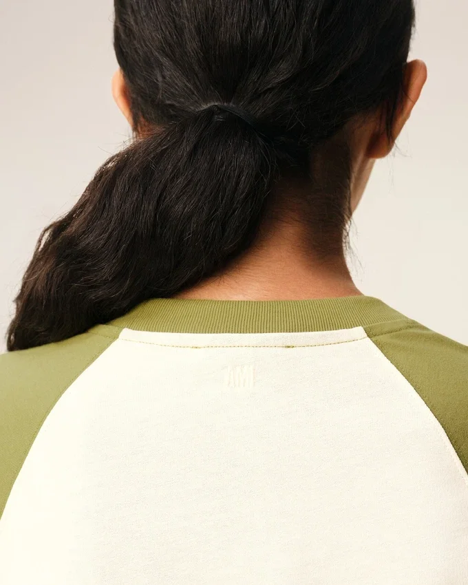 White and Green Cotton Ami De Coeur Knitted Patch T-Shirt White and Green Cotton Ami De Coeur Knitted Patch T-Shirt