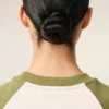 White and Green Cotton Knitted Ami De Coeur Sweatshirt