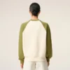 White and Green Cotton Knitted Ami De Coeur Sweatshirt