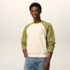 White and Green Cotton Knitted Ami De Coeur Sweatshirt