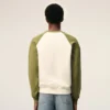 White and Green Cotton Knitted Ami De Coeur Sweatshirt