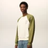 White and Green Cotton Knitted Ami De Coeur Sweatshirt