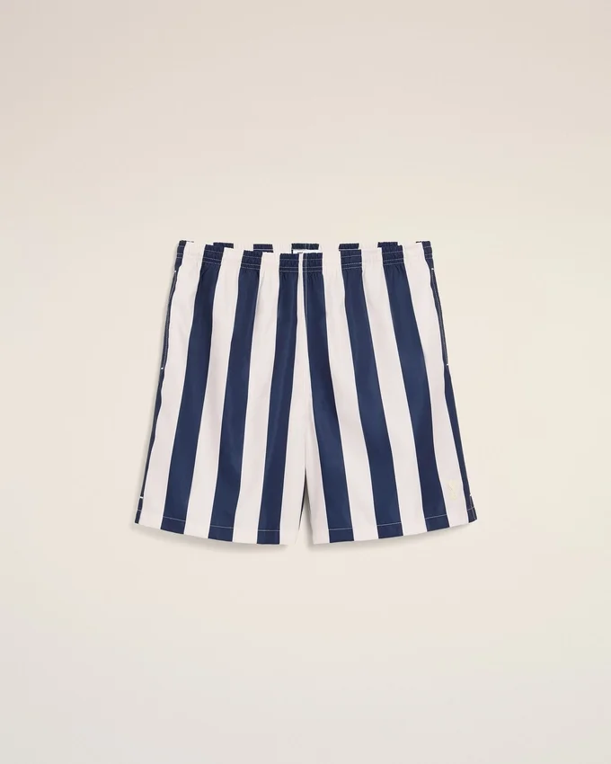 White and Navy Long Stripes Swimsuit White and Navy Long Stripes Swimsuit