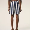White and Navy Long Stripes Swimsuit White and Navy Long Stripes Swimsuit