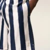 White and Navy Long Stripes Swimsuit White and Navy Long Stripes Swimsuit