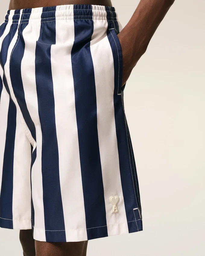 White and Navy Long Stripes Swimsuit White and Navy Long Stripes Swimsuit