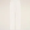 White Blended Linen Elasticated Waist Trousers White Blended Linen Elasticated Waist Trousers