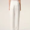 White Blended Linen Elasticated Waist Trousers White Blended Linen Elasticated Waist Trousers