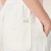 White Blended Linen Elasticated Waist Trousers White Blended Linen Elasticated Waist Trousers