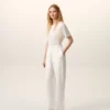 White Blended Linen Elasticated Waist Trousers White Blended Linen Elasticated Waist Trousers