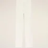 White Blended Linen Straight Trousers White Blended Linen Straight Trousers