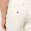 White Blended Linen Straight Trousers White Blended Linen Straight Trousers