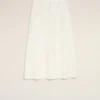 White Blended Linen Tailor Construction Long Trapeze Skirt