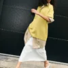Beige New Wool Ami De Coeur Wide Shirt Dress Beige New Wool Ami De Coeur Wide Shirt Dress