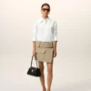White Blended Silk Sharp Collar Adjusted Shirt
