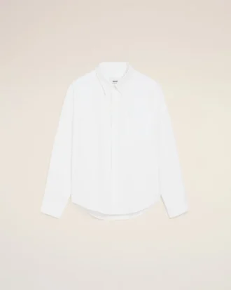 White Cotton Ami De Coeur Boxy Shirt