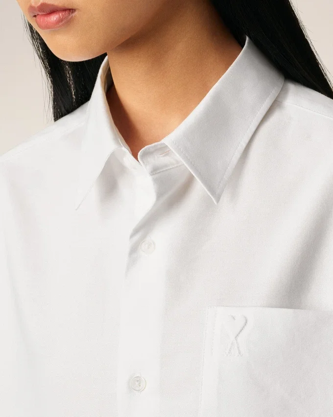 White Cotton Ami De Coeur Boxy Shirt White Cotton Ami De Coeur Boxy Shirt
