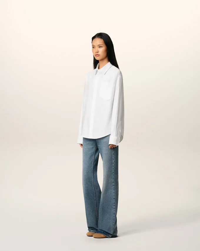 White Cotton Ami De Coeur Boxy Shirt White Cotton Ami De Coeur Boxy Shirt