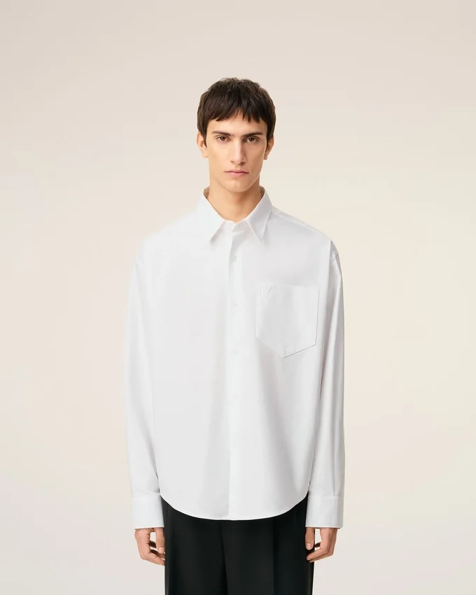 White Cotton Ami De Coeur Boxy Shirt White Cotton Ami De Coeur Boxy Shirt