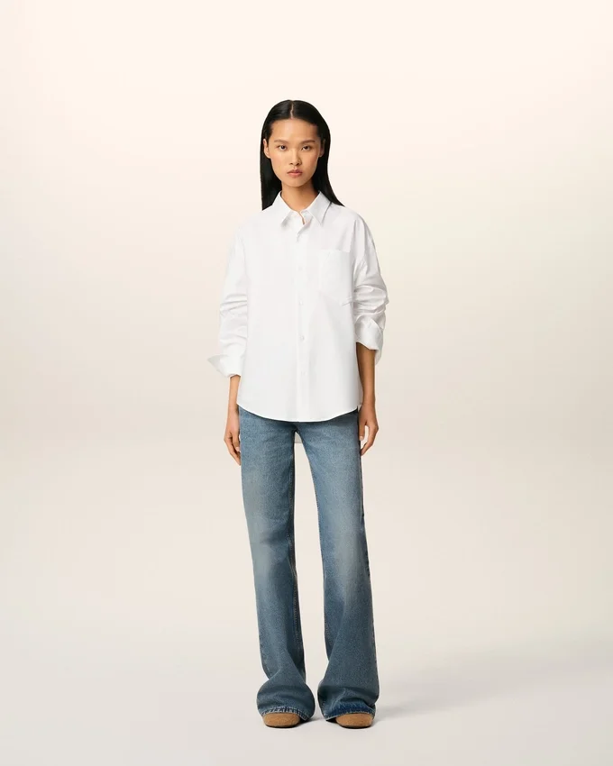 White Cotton Ami De Coeur Boxy Shirt White Cotton Ami De Coeur Boxy Shirt