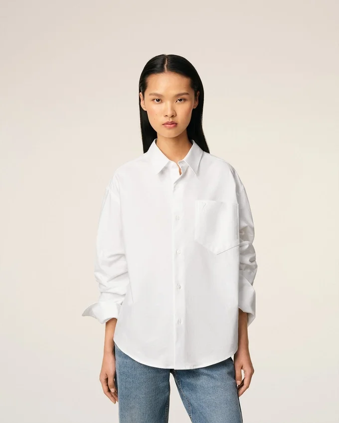 White Cotton Ami De Coeur Boxy Shirt White Cotton Ami De Coeur Boxy Shirt