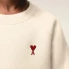 White Cotton Ami De Coeur Crewneck Sweatshirt