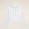 White Cotton Ami De Coeur Cropped Hoodie White Cotton Ami De Coeur Cropped Hoodie