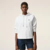 White Cotton Ami De Coeur Cropped Hoodie White Cotton Ami De Coeur Cropped Hoodie