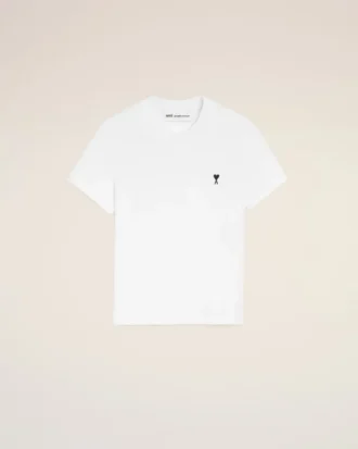 White Cotton Ami De Coeur Cropped T-Shirt