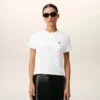 White Cotton Ami De Coeur Cropped T-Shirt