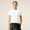 White Cotton Ami De Coeur Cropped T-Shirt